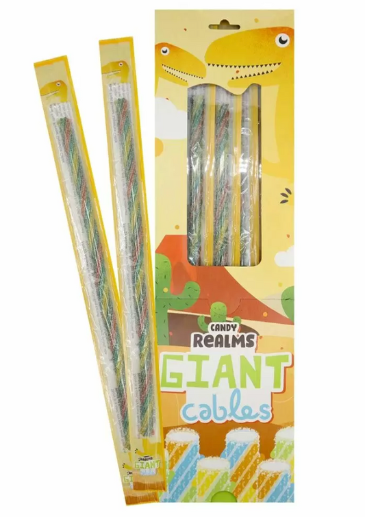 Candy Realms Giant Dino Cables 26g Dairy Free- Single